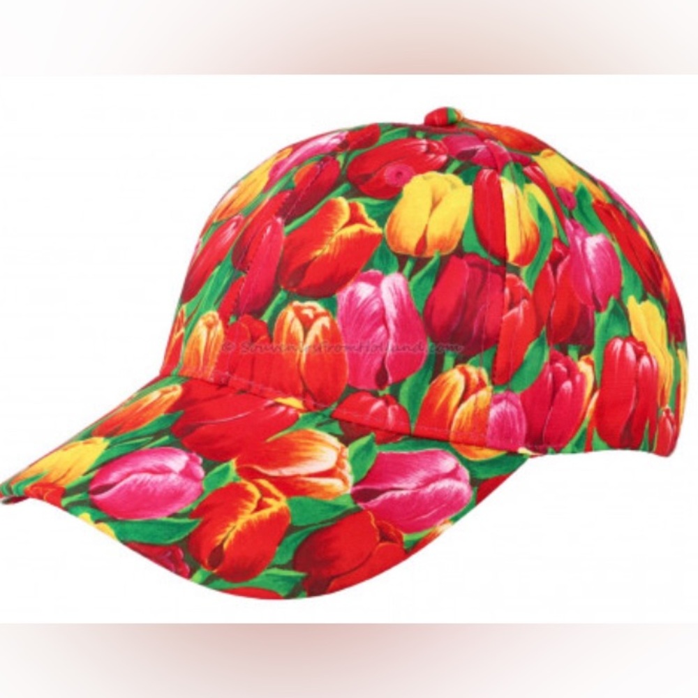 Floral Tulip Print Spring Baseball Cap from Holland